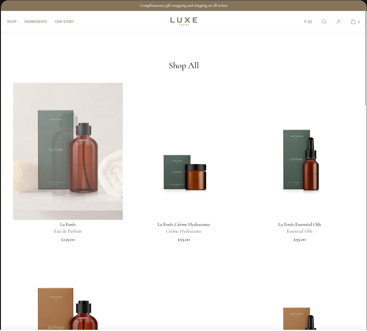 Luxe Shopify template
